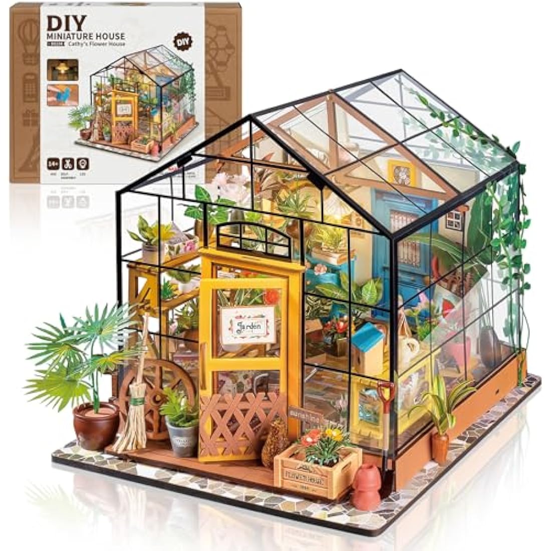 Robotime DIY Miniature Greenhouse Kit – Cathy's Flower House Diorama