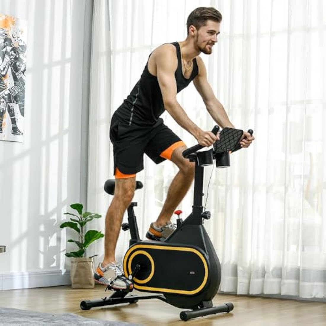 SPORTNOW Magnetic Exercise Bike – Silent Indoor Cycling Stationary Bike