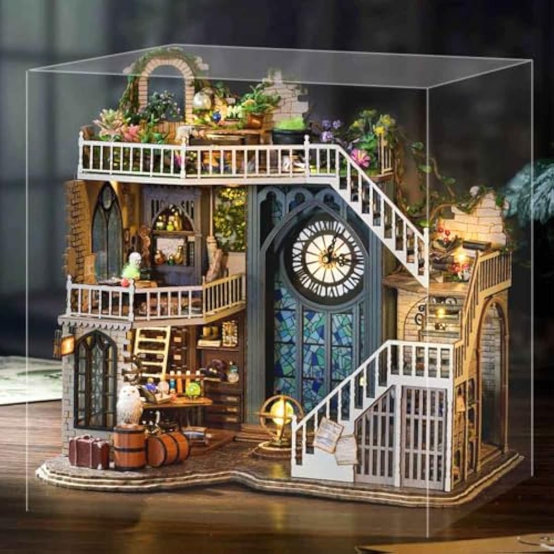 CUTEBEE Magic House DIY Miniature Dollhouse Kit with Dust Cover