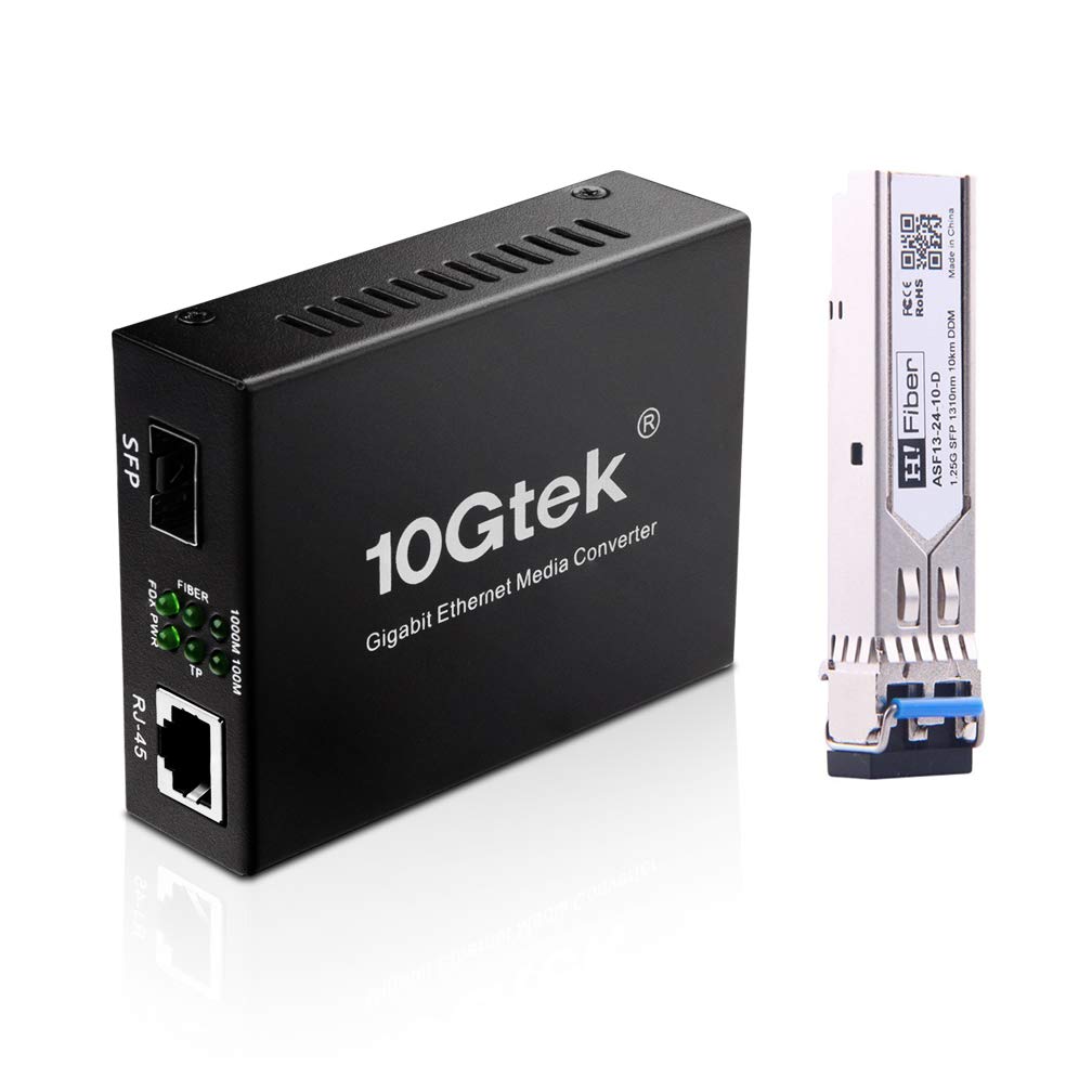 H!Fiber Gigabit Ethernet Media Converter | 1.25G SFP to RJ45 | 20km