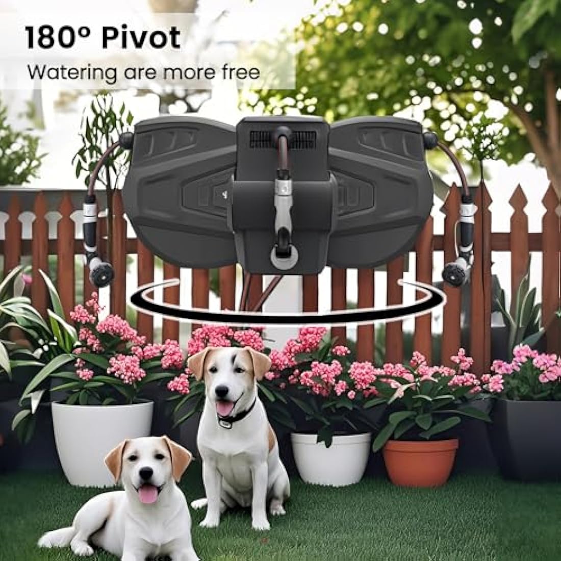 Roywel 30M Auto Reel Garden Hose – Wall Mounted Retractable Hose Reel