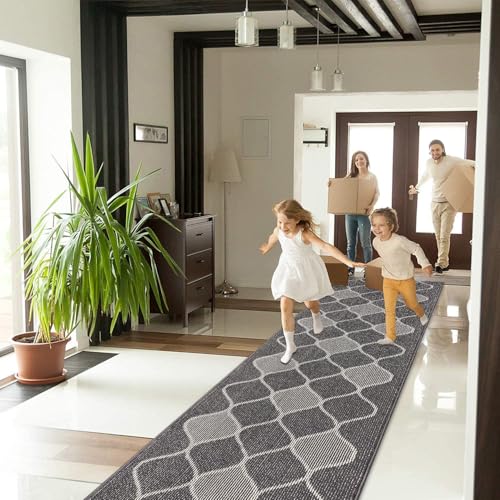 Cekene Non-Slip Hallway Carpet Runner - 65x300cm Washable Kitchen Rug