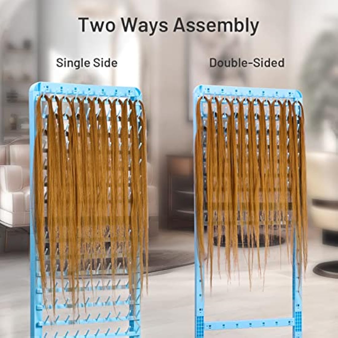 Yumkfoi 160 Pegs Braiding Hair Rack – Adjustable Double-Sided Stand