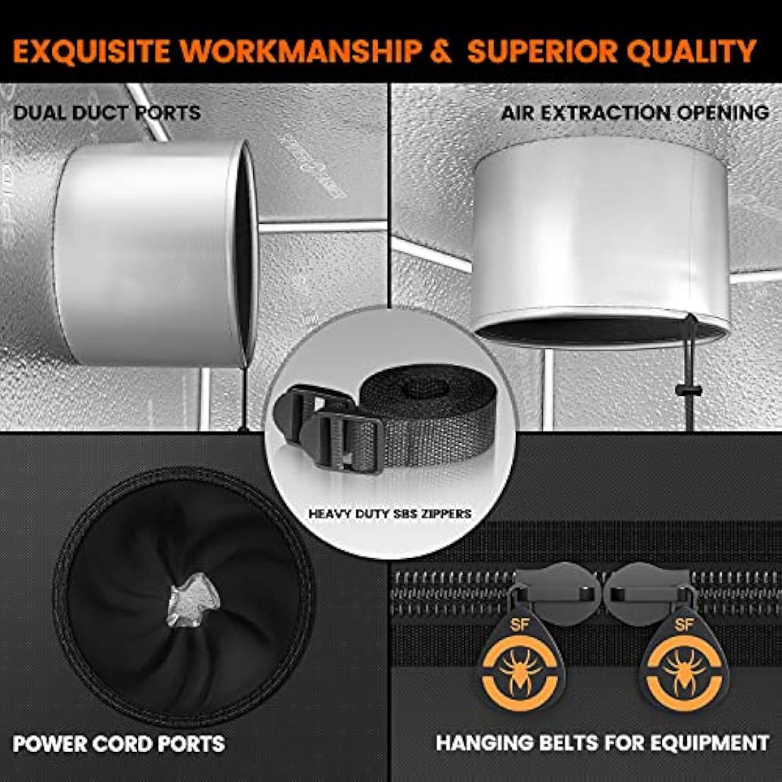 Spider Farmer 4'x4' Grow Tent | 1680D Mylar Hydroponic Indoor Tent