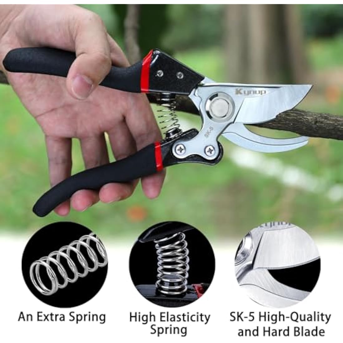 Kynup Gardening Pruning Shears – SK-5 Steel Ergonomic Secateurs