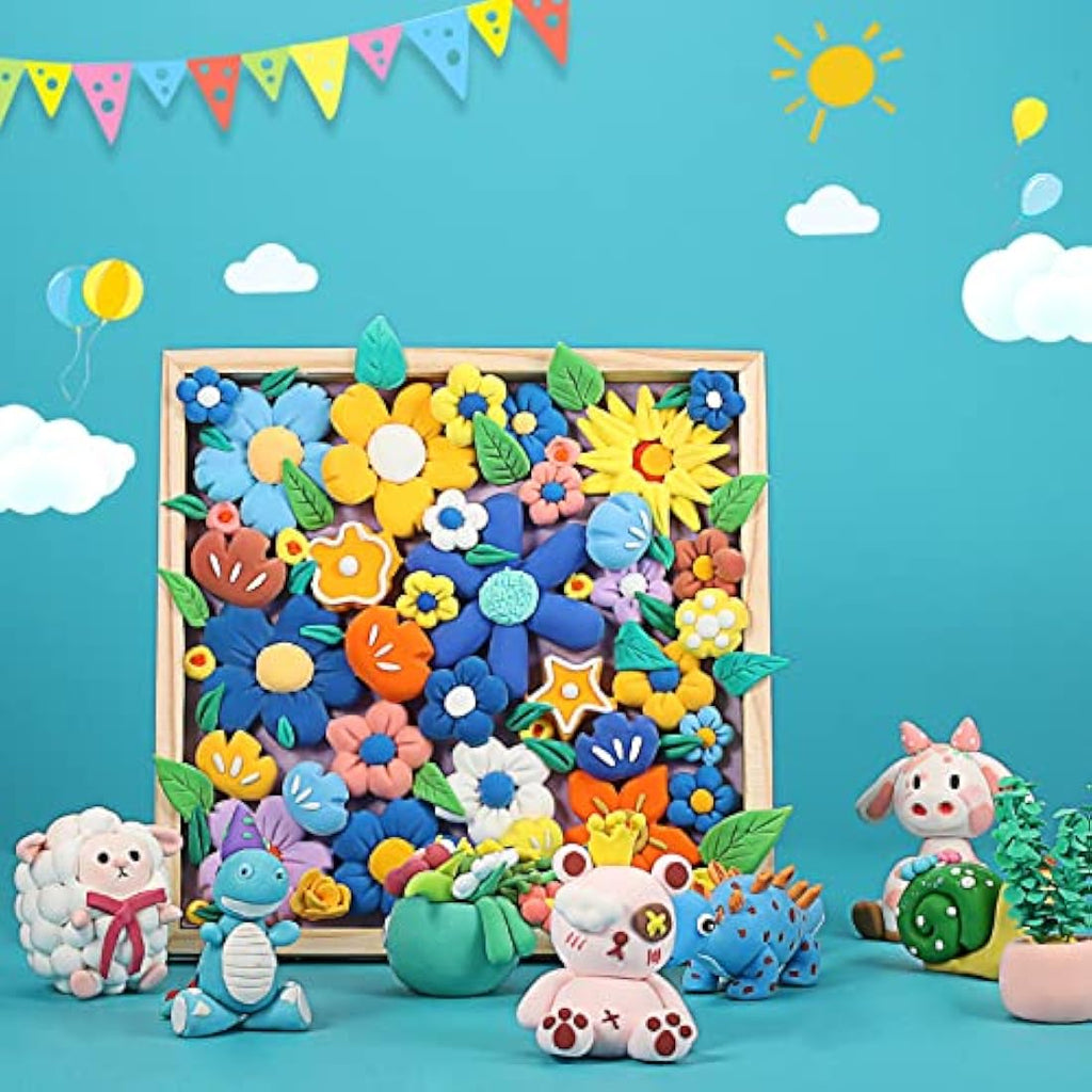 iFergoo Air Dry Clay - 50 Colors Non-Toxic Modelling Clay Kit for Kids