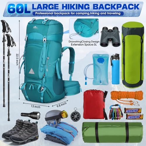 60L Hiking Backpack – Waterproof Lightweight Camping Rucksack