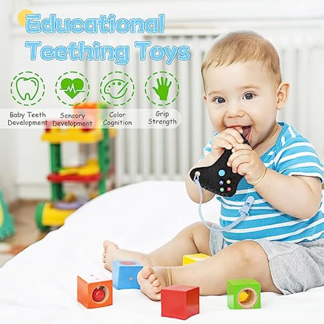 Tikplus Baby Remote Control & Game Controller Silicone Teething Toy Set