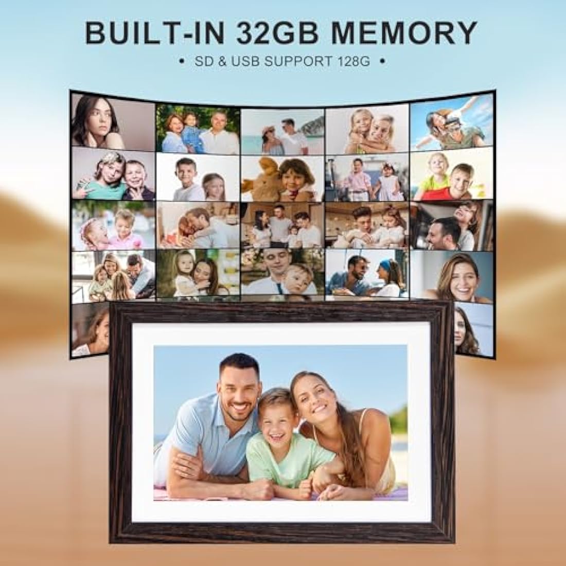 Hesmor 10.1 Inch WiFi Digital Photo Frame | 32GB IPS Touch Screen