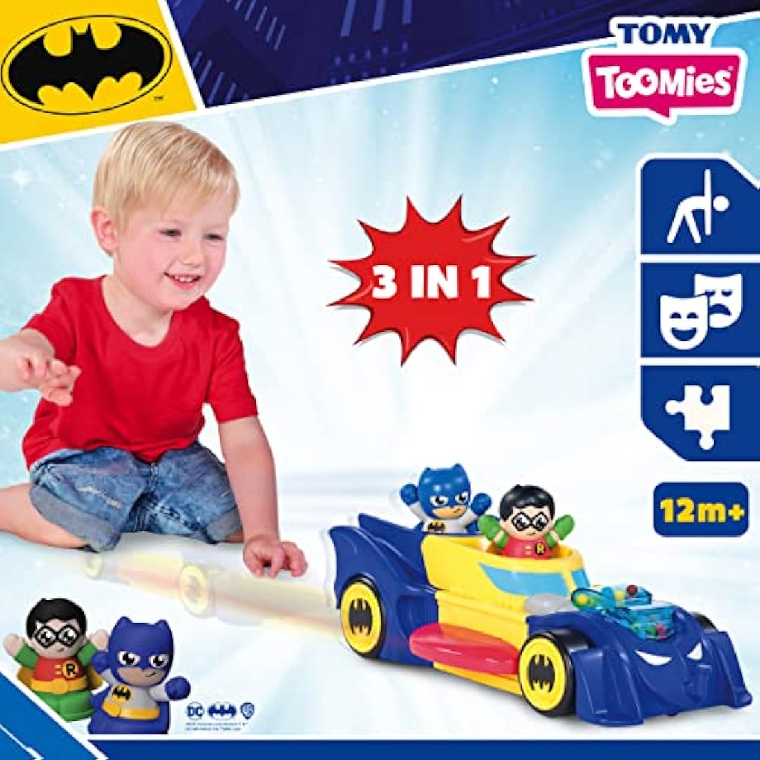Toomies DC Comics Batman 3-in-1 Batmobile Transforming Toy Vehicle