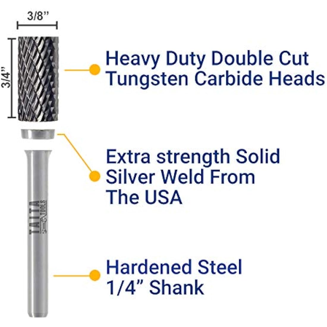 TaitaTools 10pc Carbide Burr Set | 1/4" Shank Double Cut Tungsten Rotary Bits