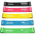 Gritin Resistance Bands – Set of 5 Natural Latex Exercise Loop Bands