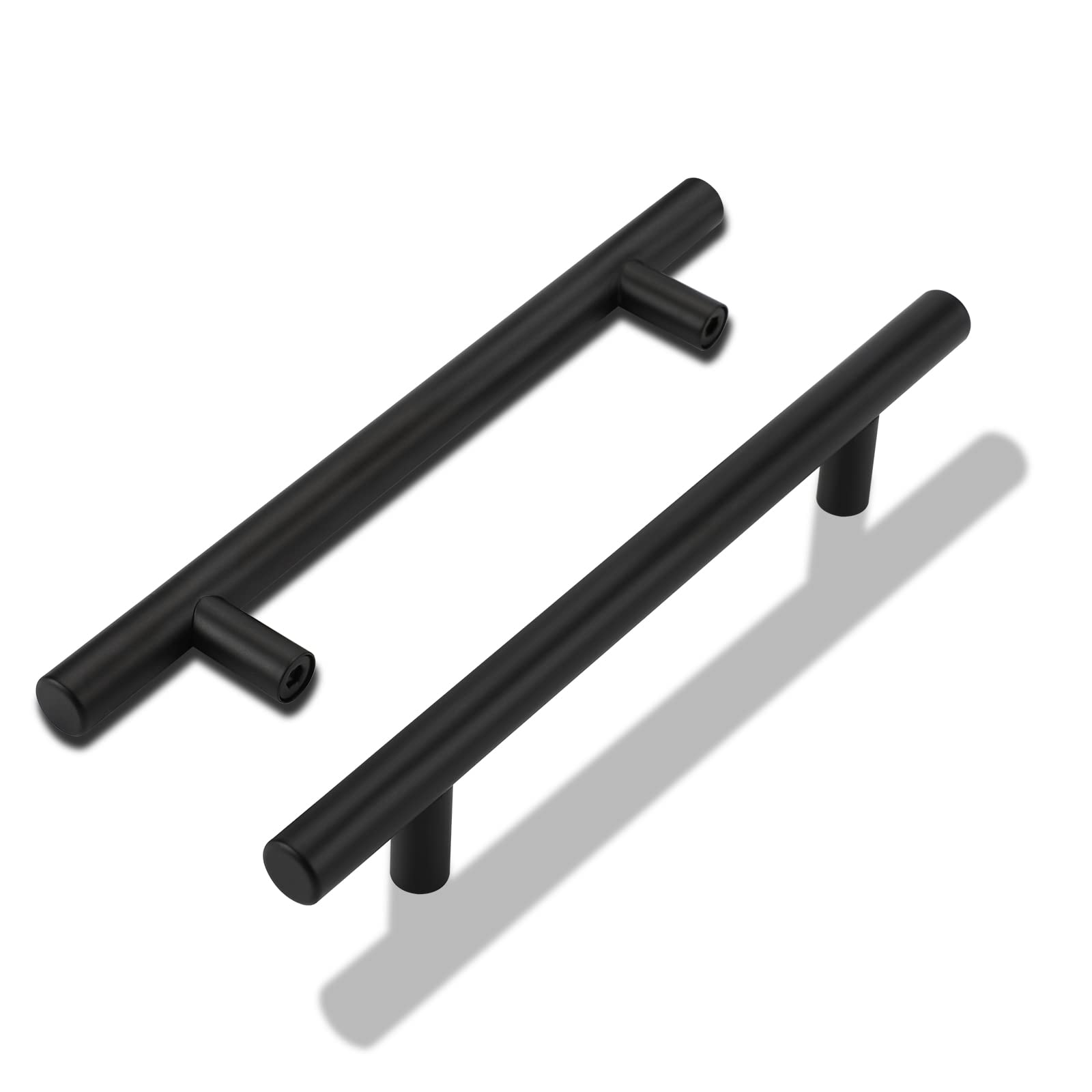 LONTAN 20 Pack Black Kitchen Cabinet Handles - 160mm Stainless Steel Pulls