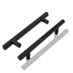 LONTAN Black Kitchen Cabinet Handles – 128mm Stainless Steel, 20 Pack