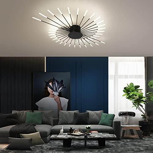 minifair Modern LED Ceiling Light – 42-Head Firework Flush Mount Lamp