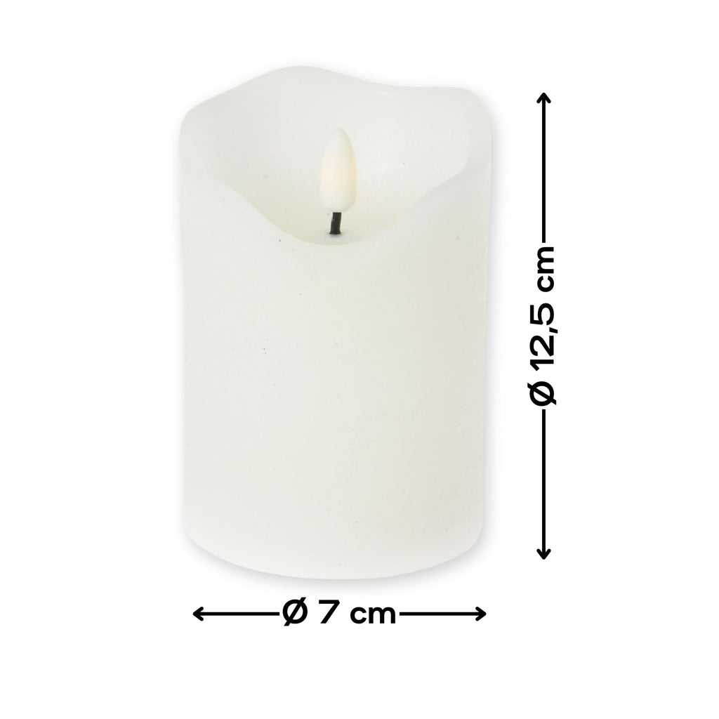ToCi LED Echtwachskerzen Set 4-teilig – Weiß mit Timer & Docht