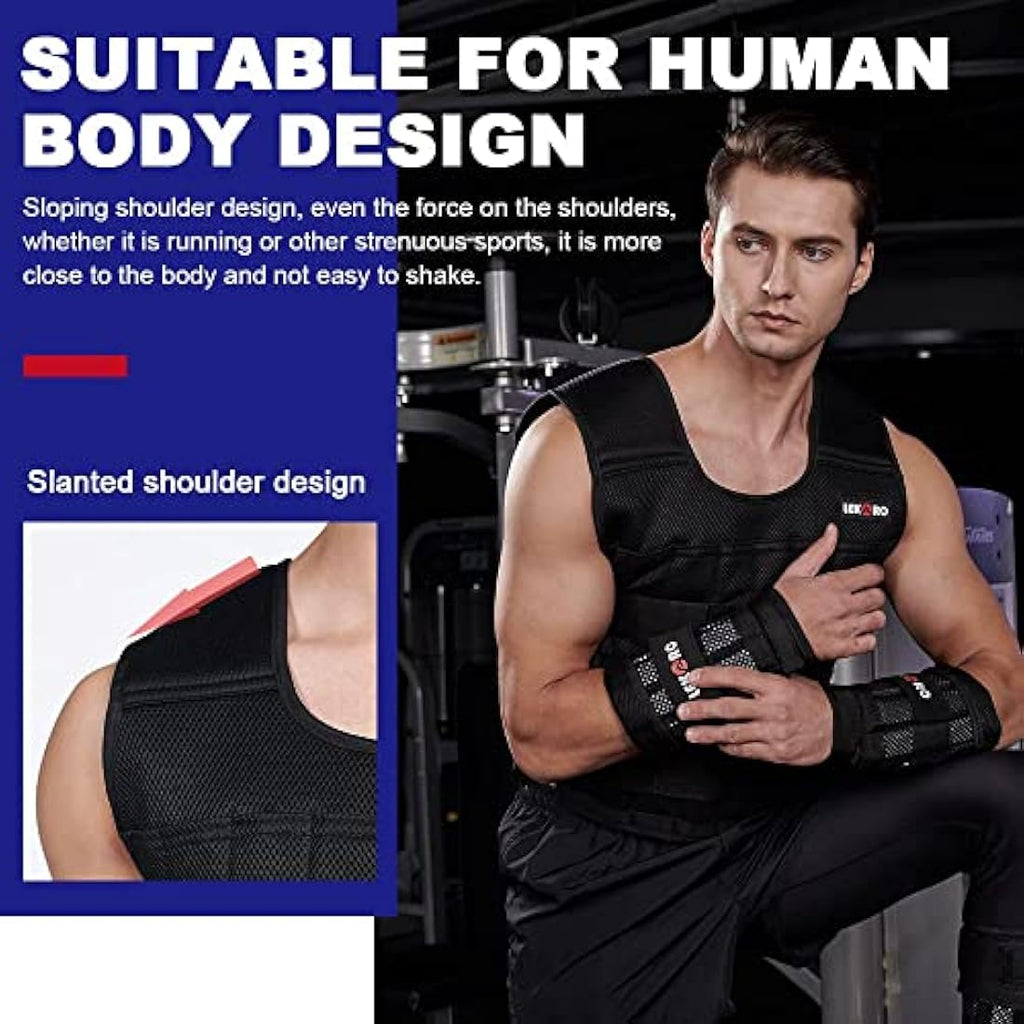 Jolof Store 44LB Adjustable Weighted Vest Set with Steel Plates