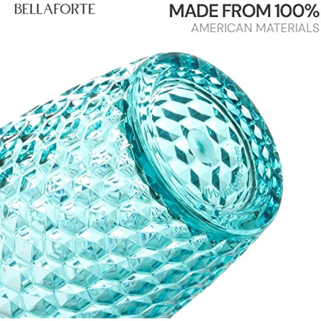 Bellaforte Shatterproof Tritan Plastic Tumblers | 562ml Blue Cups | Set of 4