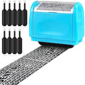 Identity Theft Protection Roller Stamp with 9 Ink Refills - Blue