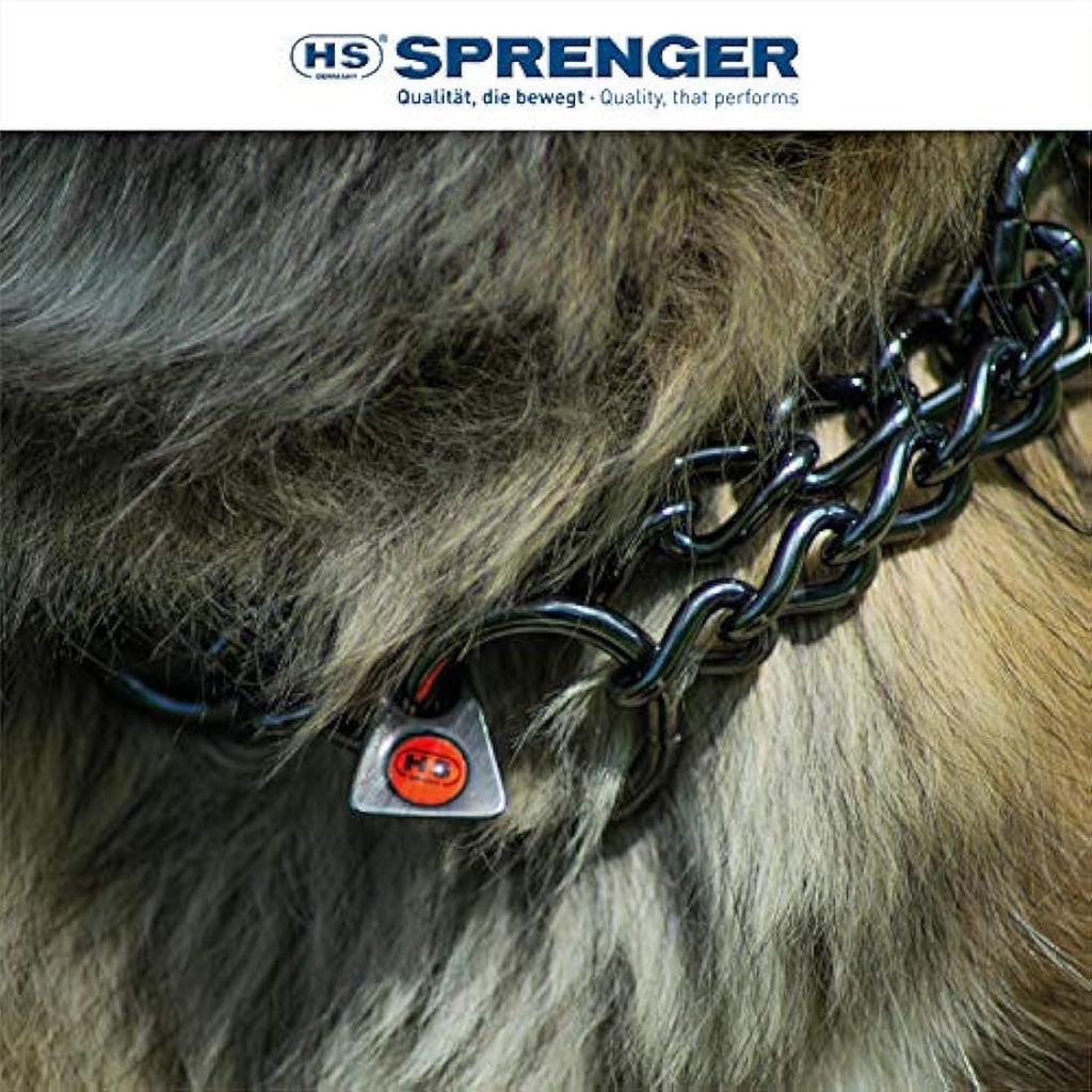 Sprenger Stainless Steel Dog Necklace – Black Training Collar for Dogs 55cm