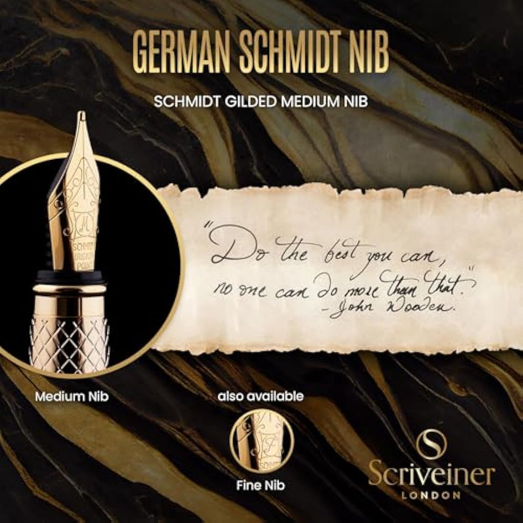 Luxury Fountain Pen – Gold Plated Schmidt Medium Nib