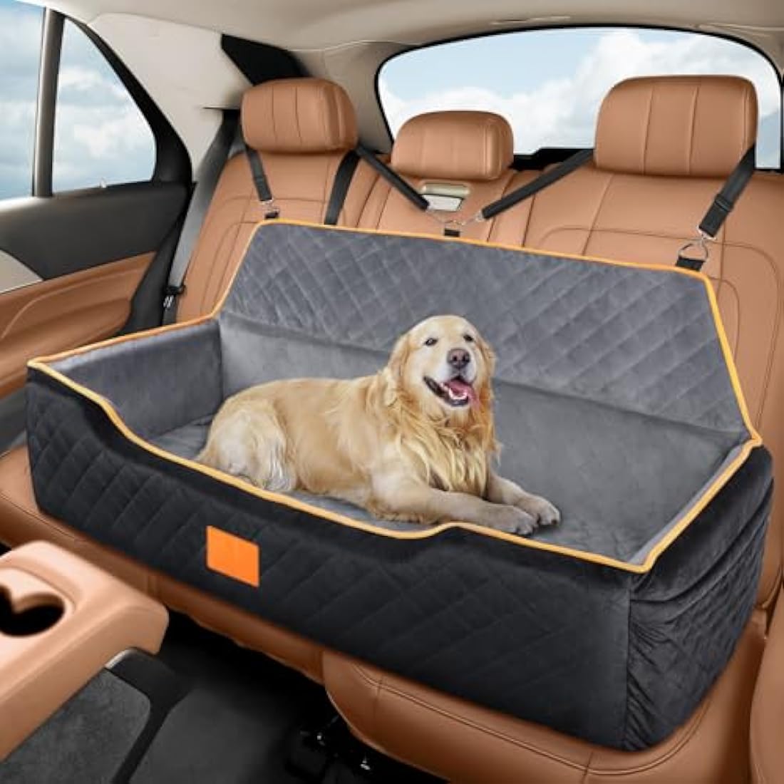 GL GLENSLAVE Large Dog Car Seat – Washable Pet Booster Bed for SUVs