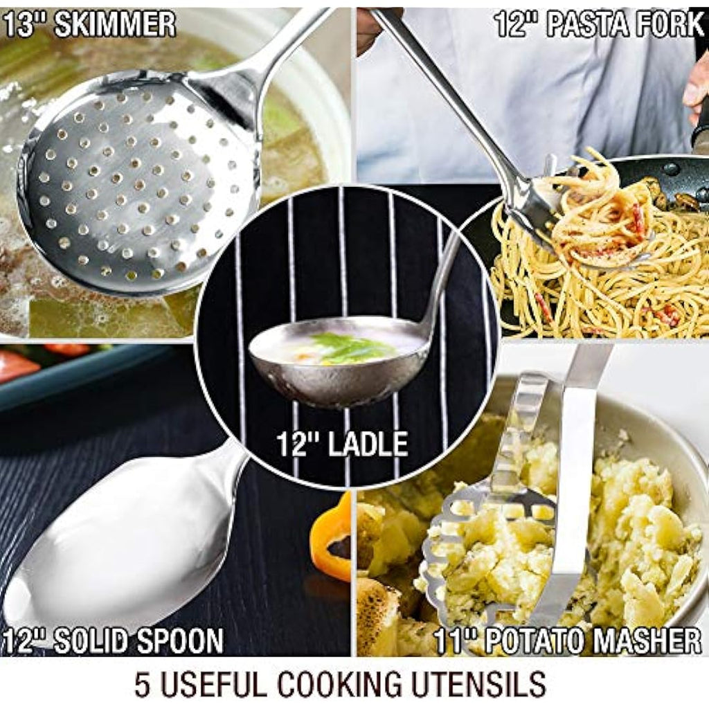 HOMICHEF 14-Piece Nickel Free Stainless Steel Cookware Set | Induction