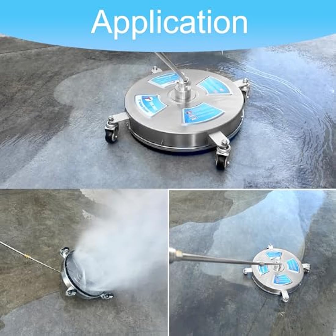 Tool Daily 17" Stainless Steel Surface Cleaner for Pressure Washer, 4000 PSI