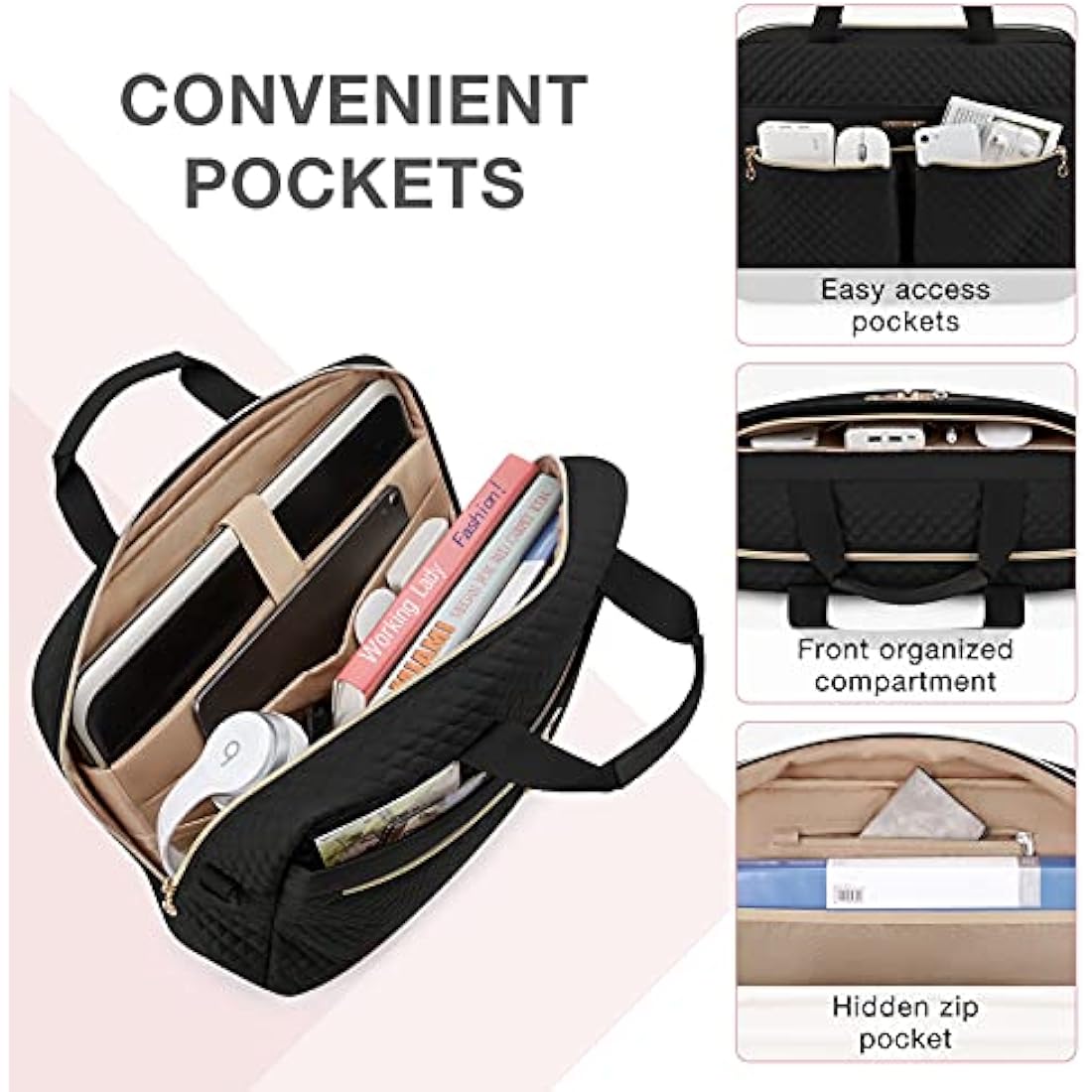 Bagsmart 17.3 Inch Laptop Briefcase – Water Resistant Business Bag
