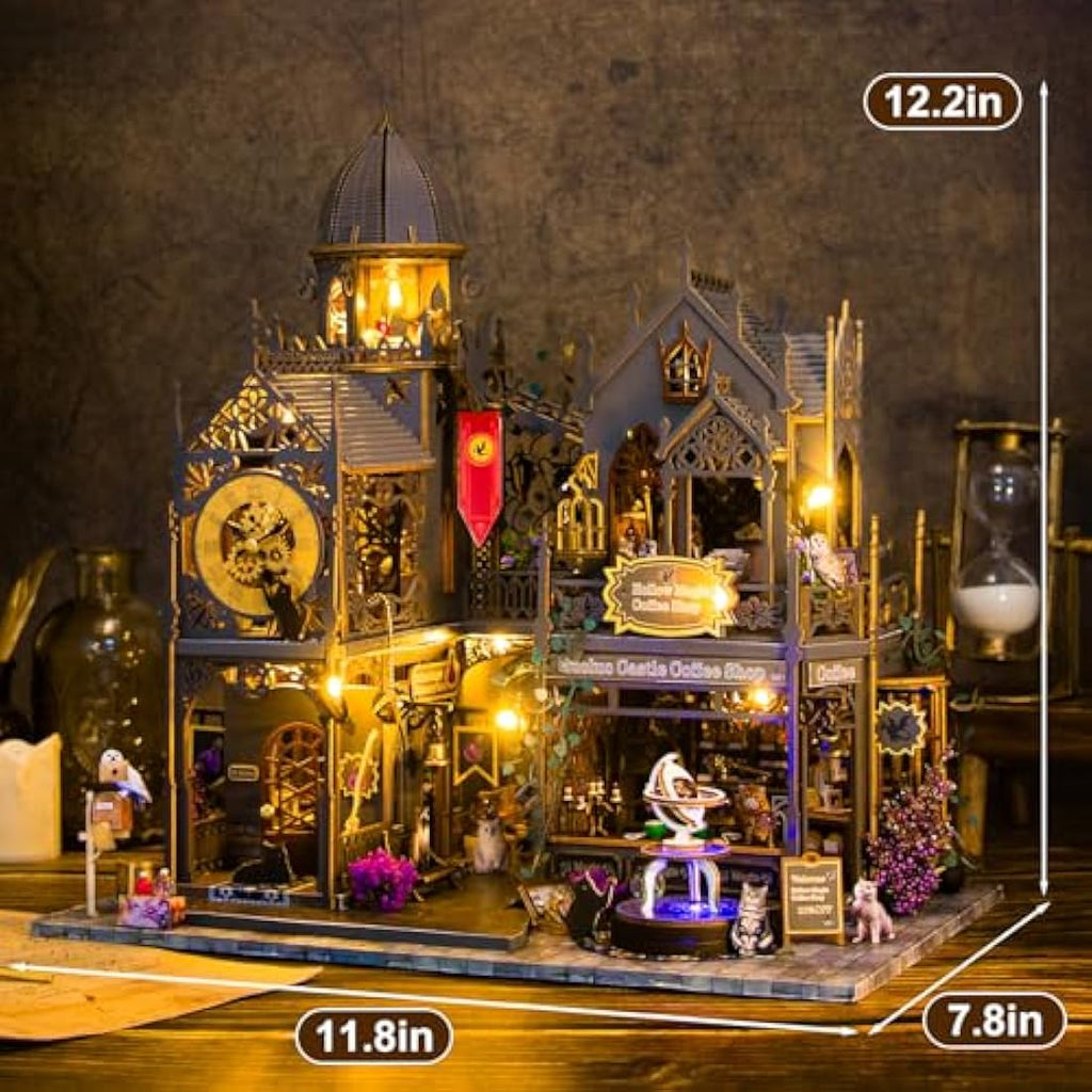 Jolof Store DIY Miniature Dollhouse Kit – Huoluo Castle Wooden 3D Model