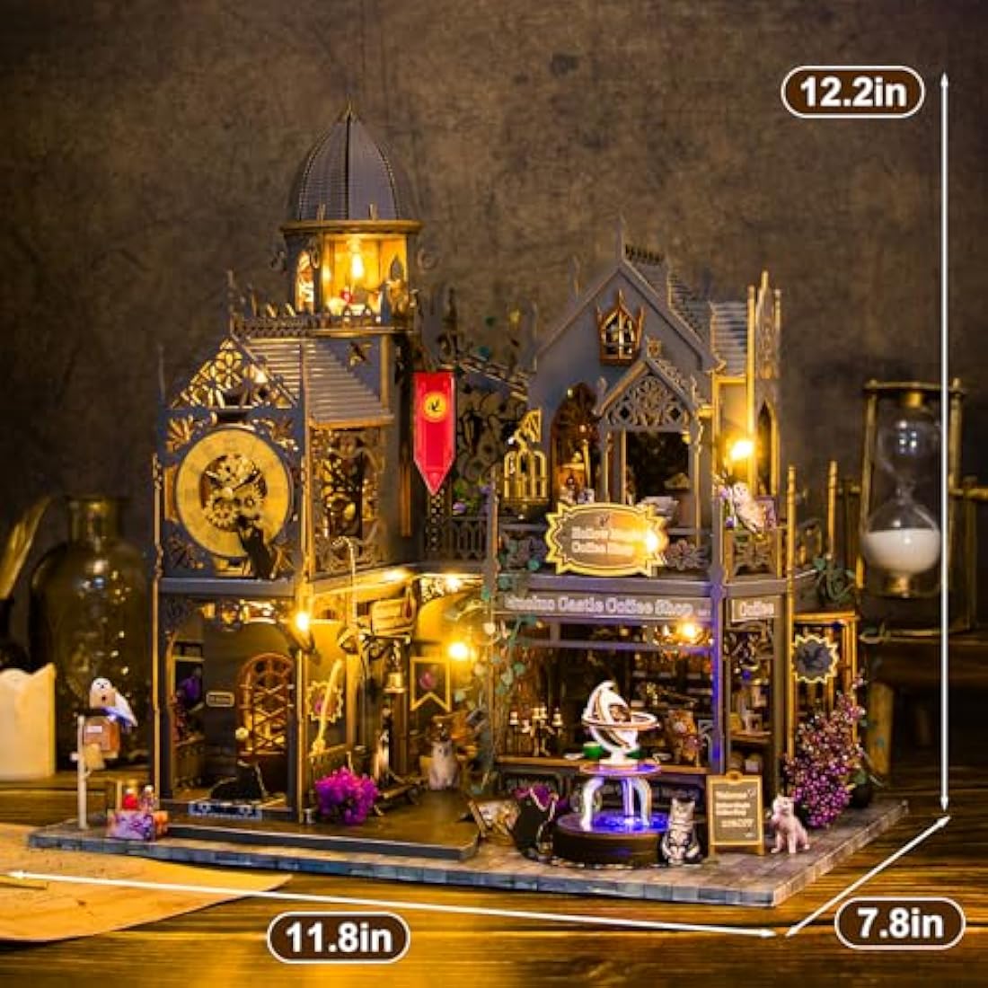 Jolof Store DIY Miniature Dollhouse Kit – Huoluo Castle Wooden 3D Model