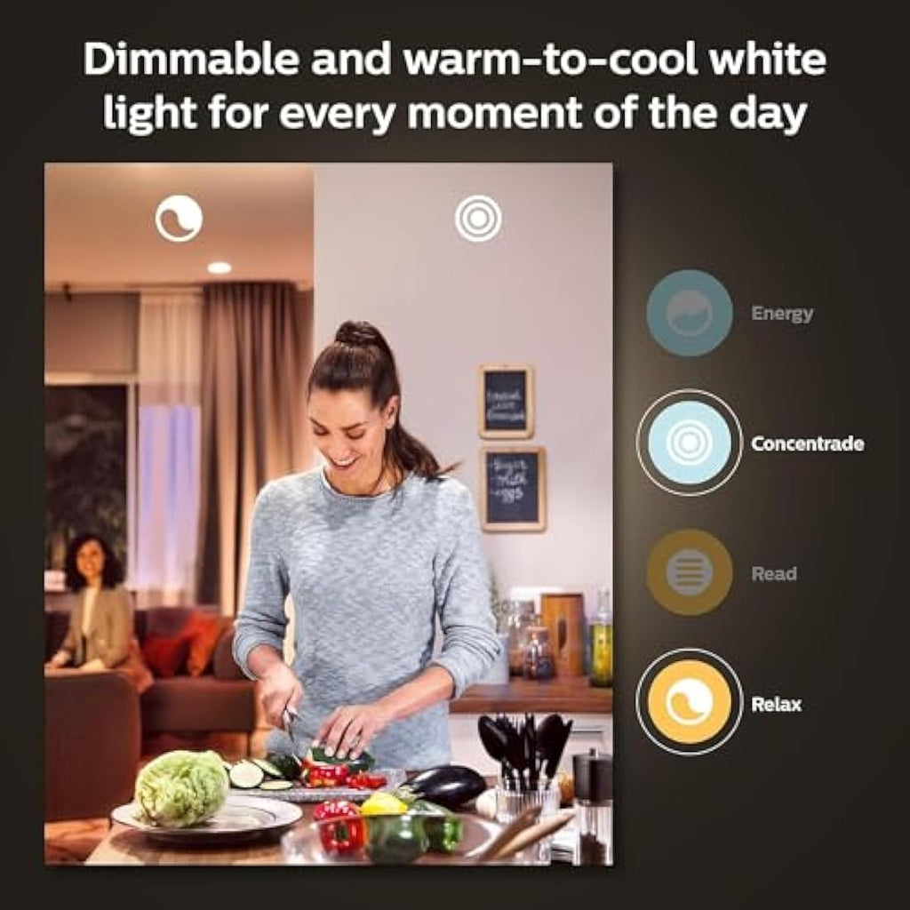 Philips Hue White & Colour Ambiance E27 Smart Bulbs - 4 Pack
