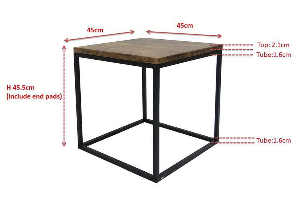 ASPECT Savona Square Coffee/Side End Table Vintage/Black, 45x45x45cm - image 5