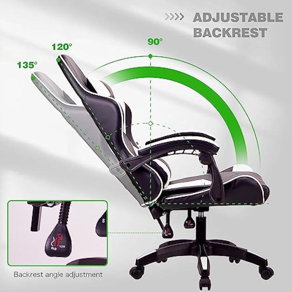 Ergonomic Mesh Office Chair – High-Back Swivel Gaming (White)