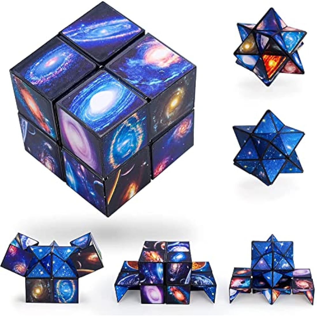 Jolof Store Infinity Cube Fidget Toy – 2-in-1 Galaxy Space Sensory Puzzle