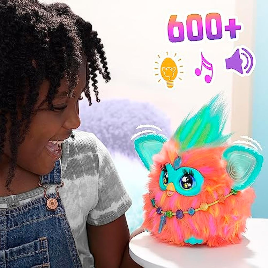 Furby Coral Interactive Plush Toy – 6-Inch Talking Electronic Pet