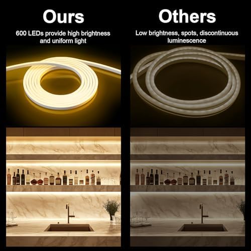 Lucienstar 5M Neon LED Strip Light – Dimmable Warm White 12V IP67