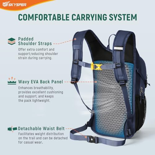 SKYSPER 15L Hiking Backpack – Lightweight Recycled Travel Day Pack