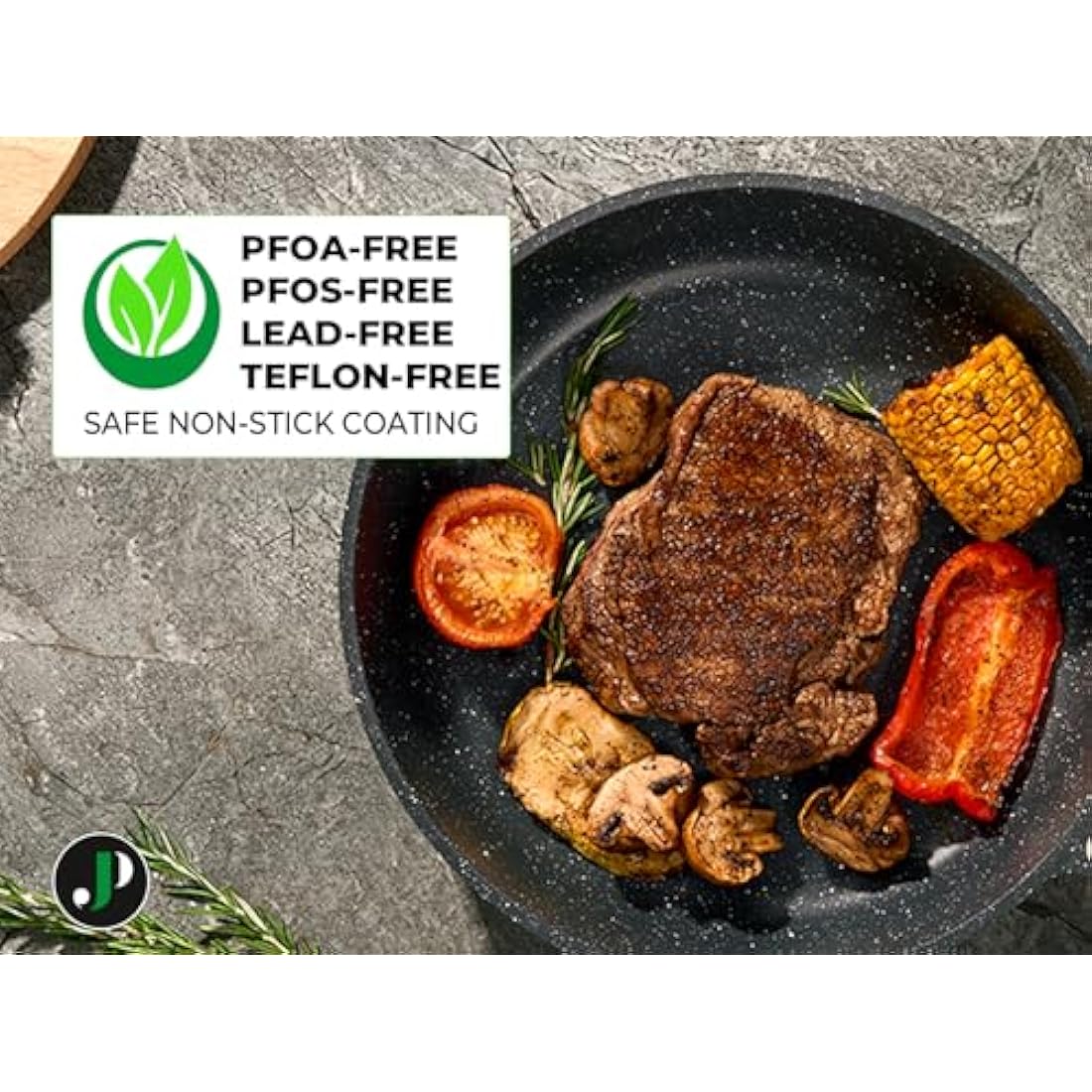 Just Perfecto 15-Piece Non-Stick Granite Cookware Set for Induction