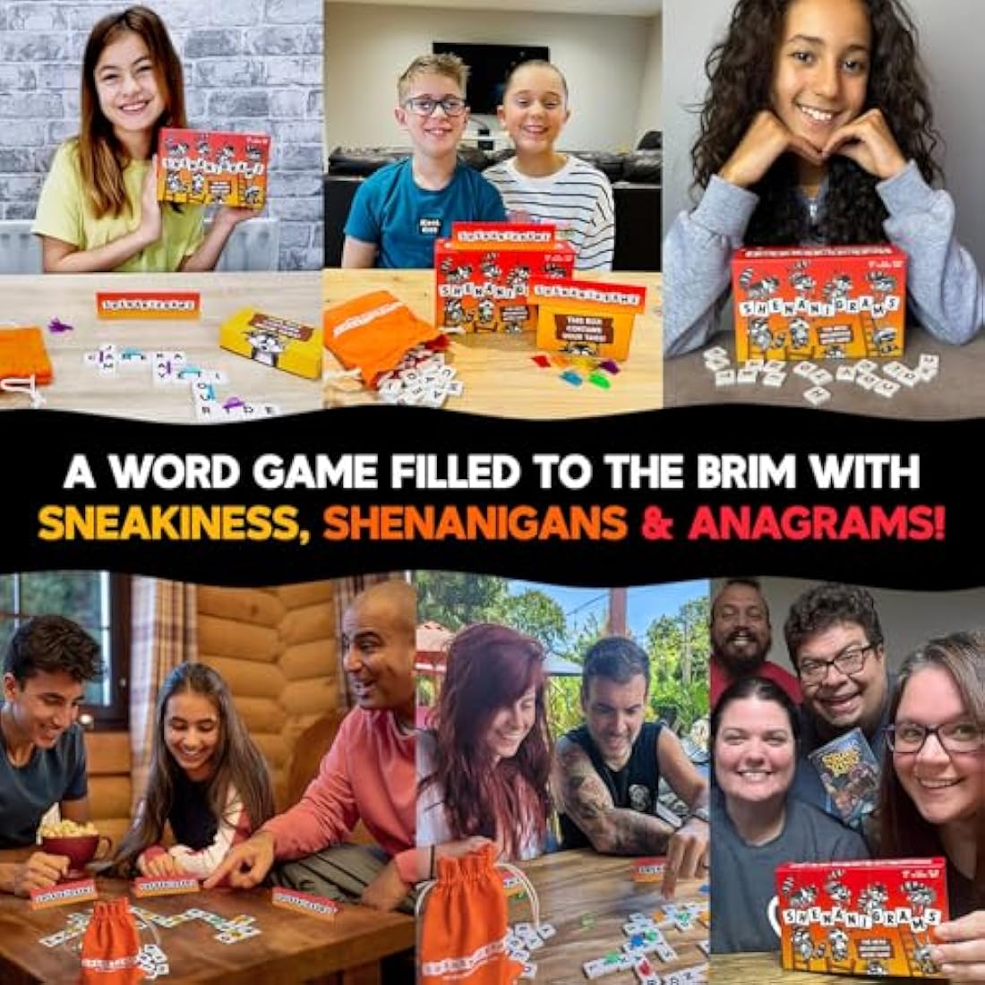 Shenanigrams Word Game – Fast Family Party Game for Kids and Adults