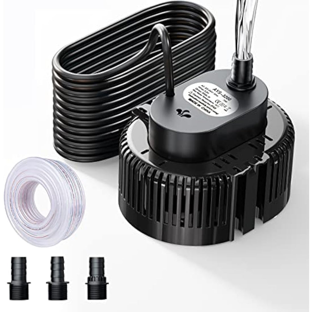 Lnicez Submersible Water Pump - 3000L/H 75W with 5m Hose for Pools & Ponds