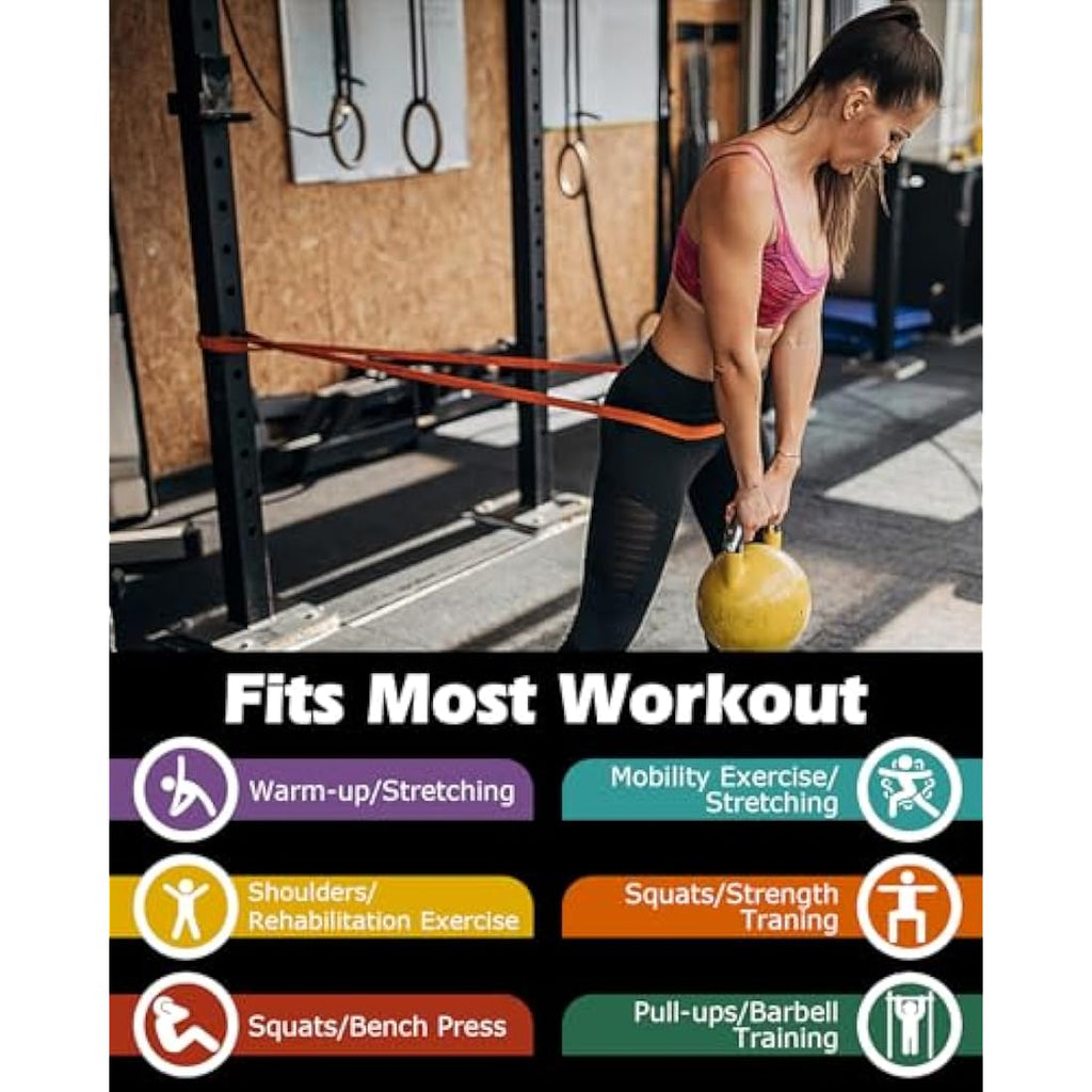 Zacro Pull Up Resistance Bands Set - 6 Levels for Home Gym & Strength