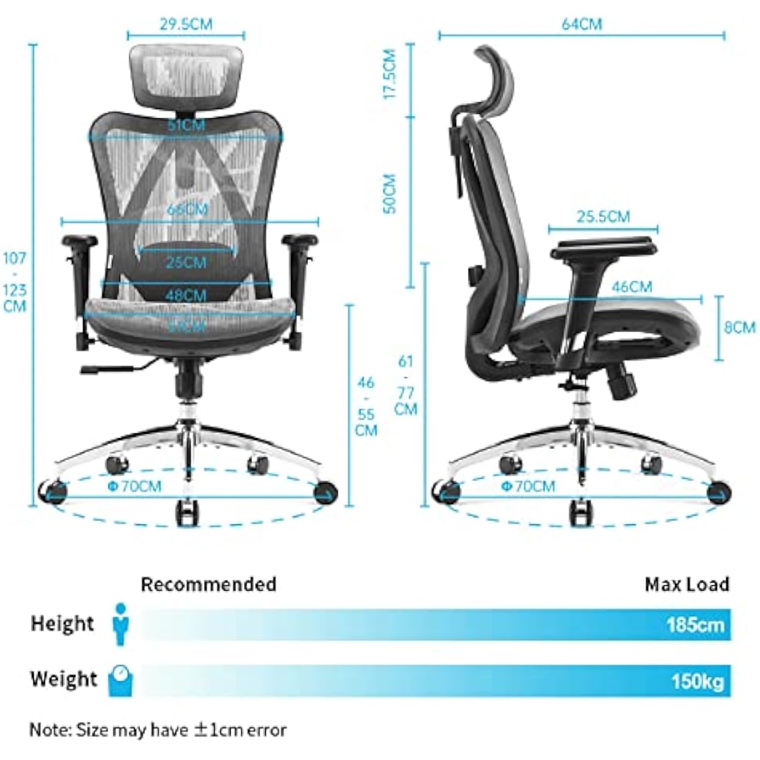 SIHOO M57 Ergonomic Mesh Office Chair | 3D Armrests & Lumbar Support