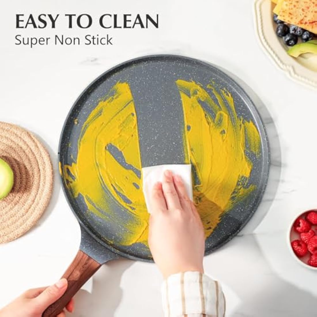 Sensarte Non-Stick Crepe Pan | 26cm Die-Cast Aluminum Dosa Pan & Griddle