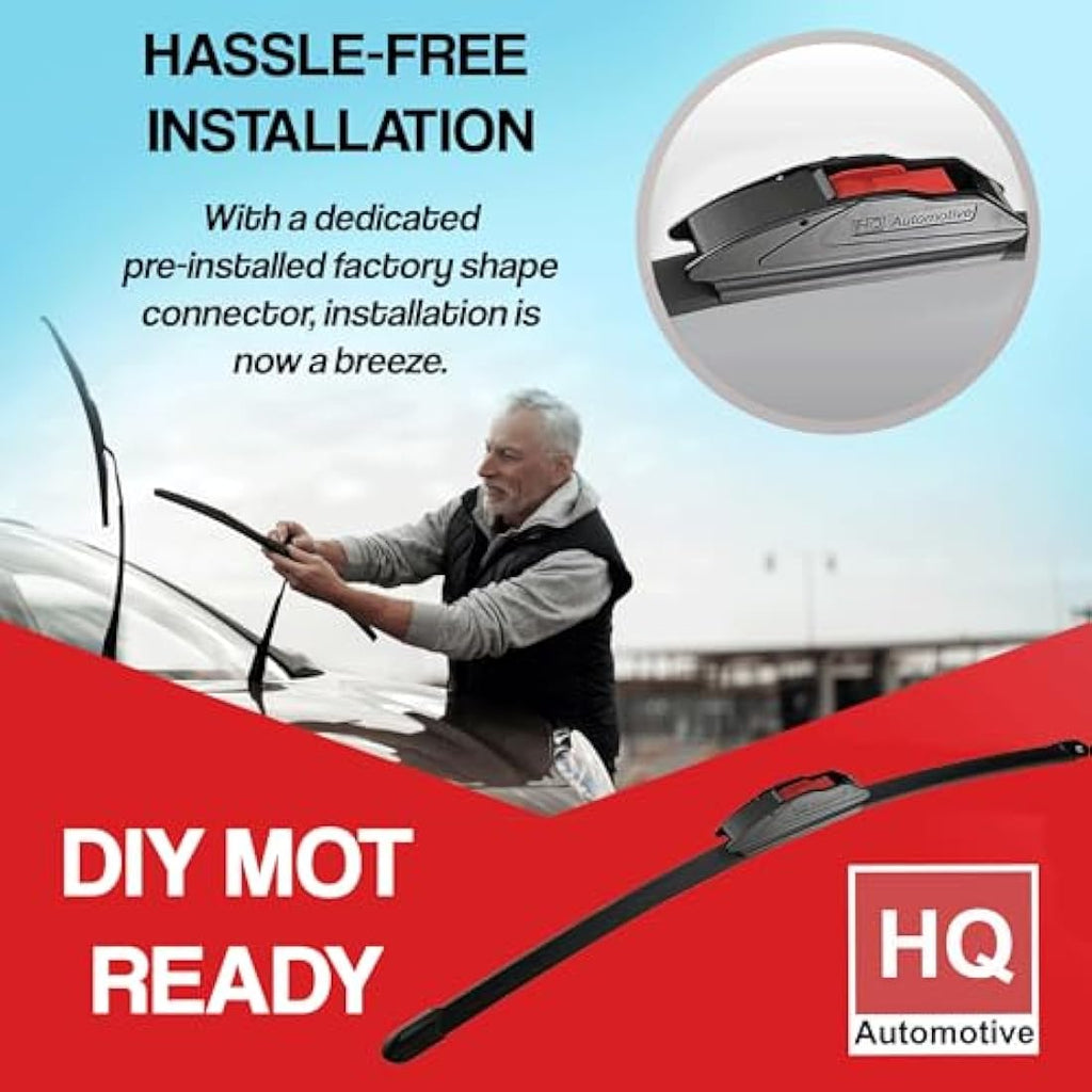 HQ Automotive Wiper Blades 22"+14" Front Set for Nissan Juke & Suzuki Alto