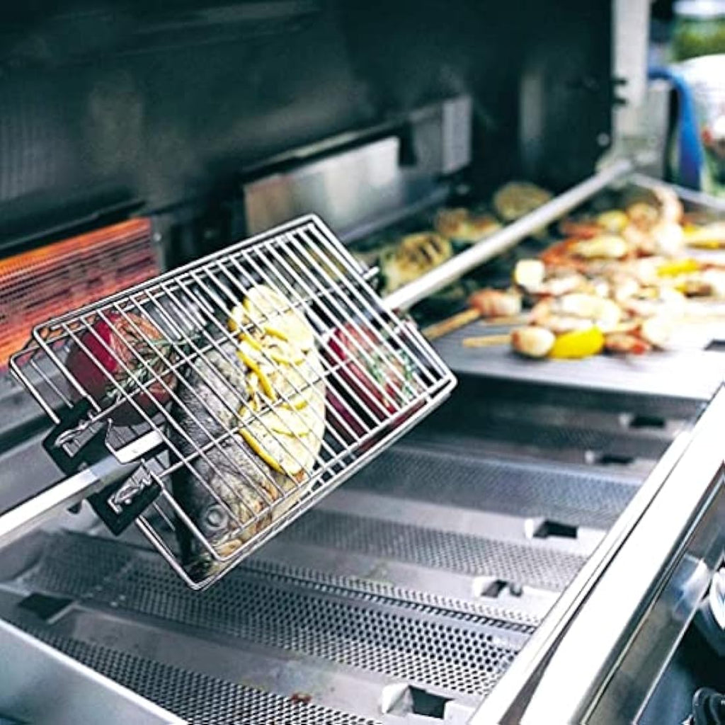 Onlyfire Stainless Steel Rotisserie Grill Basket for Hex & Square Spit Rods