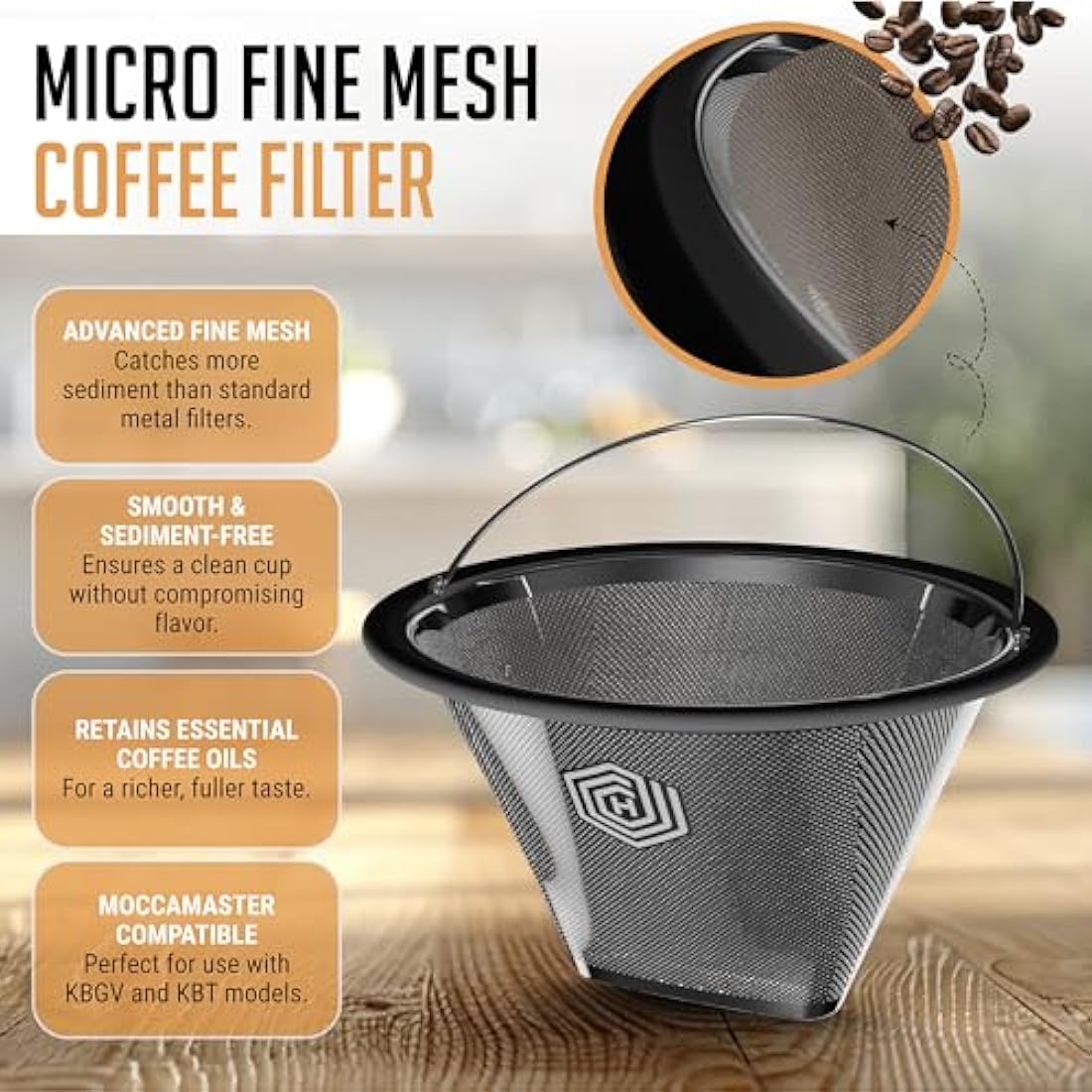 HEXNUB Reusable #4 Coffee Filter for Technivorm Moccamaster - Stainless Steel