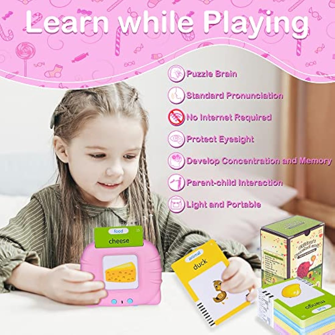 Jolof Store Talking Flash Cards – 224 Words Montessori Learning Toy