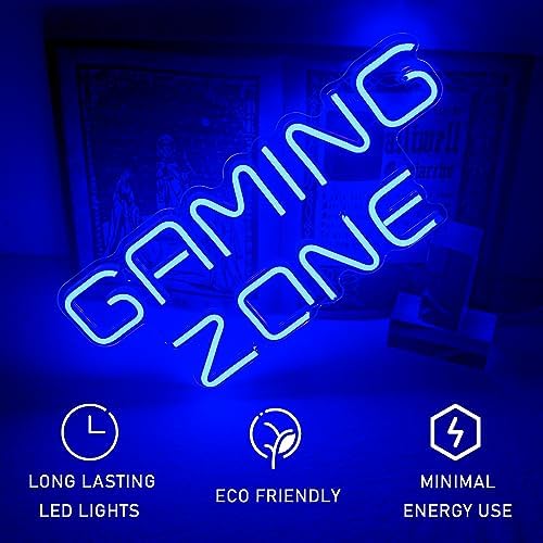 ineonlife Gaming Zone Neon Sign – Blue LED Wall Decor for Game Rooms