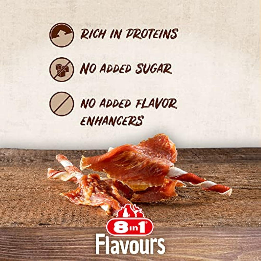 8in1 Triple Flavour Wings Dog Chew Sticks – Meaty Chicken & Beef, 113g